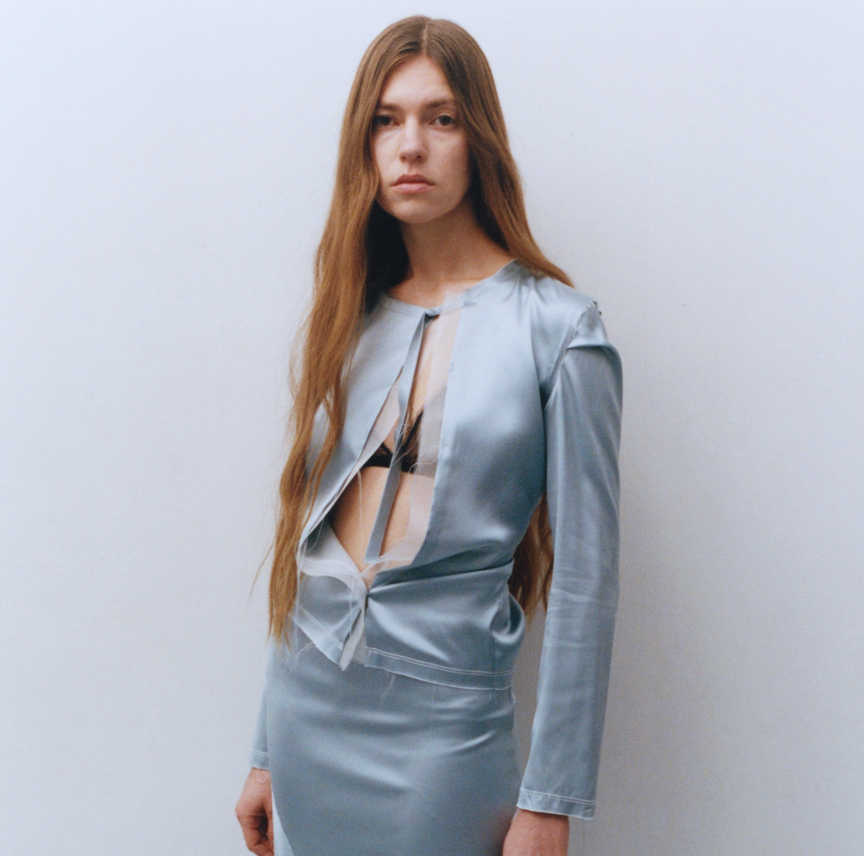 The Blue Satin Top